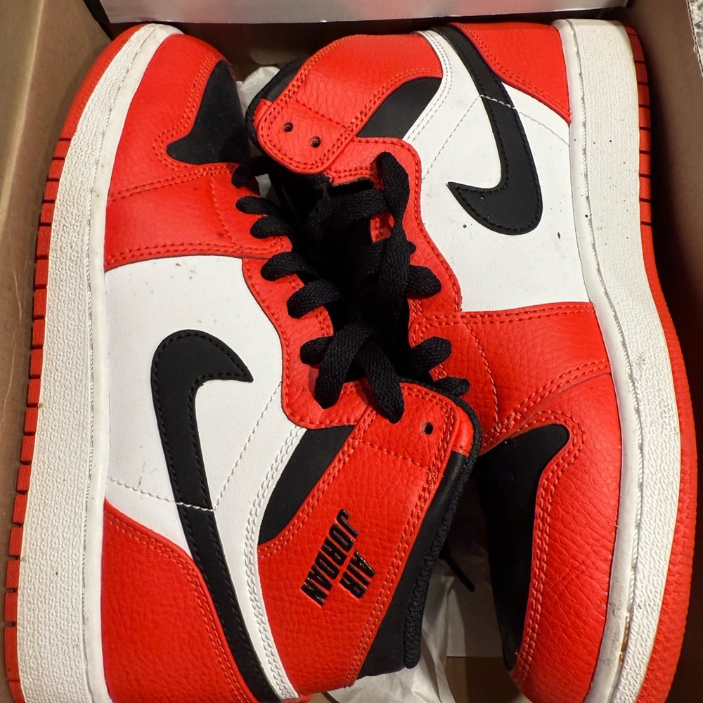 Nike Air Jordan Red and White High Tops